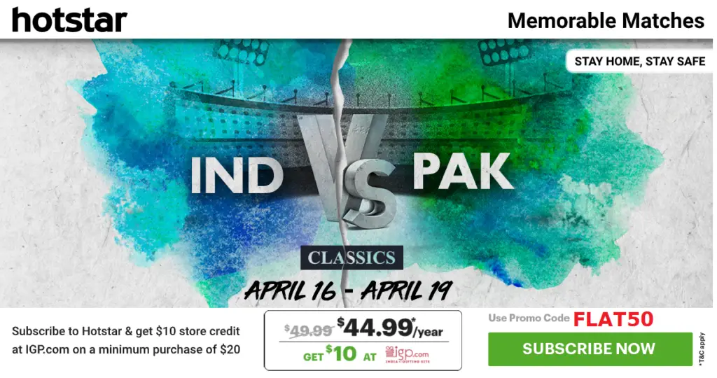 10% Hotstar Offer and $15 Gift Card-Annual Hotstar Subscription Promo