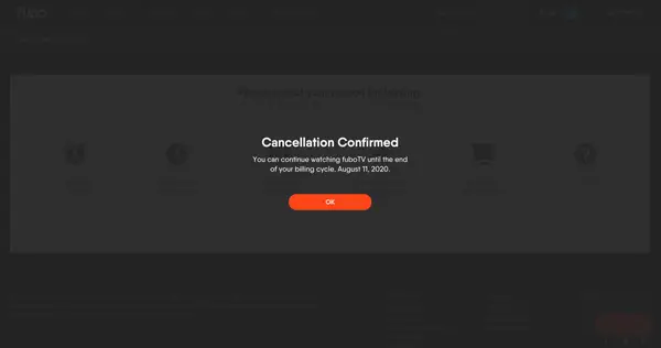 Cancel FuboTV Subscription: (Pause for up to 3 months in case of vacation)