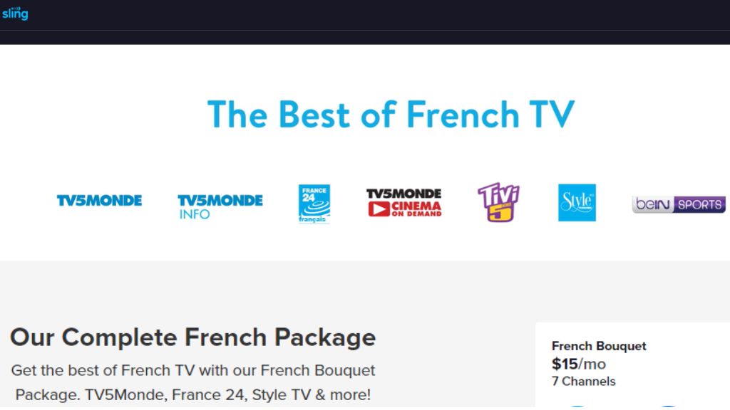 Watch French TV on Sling